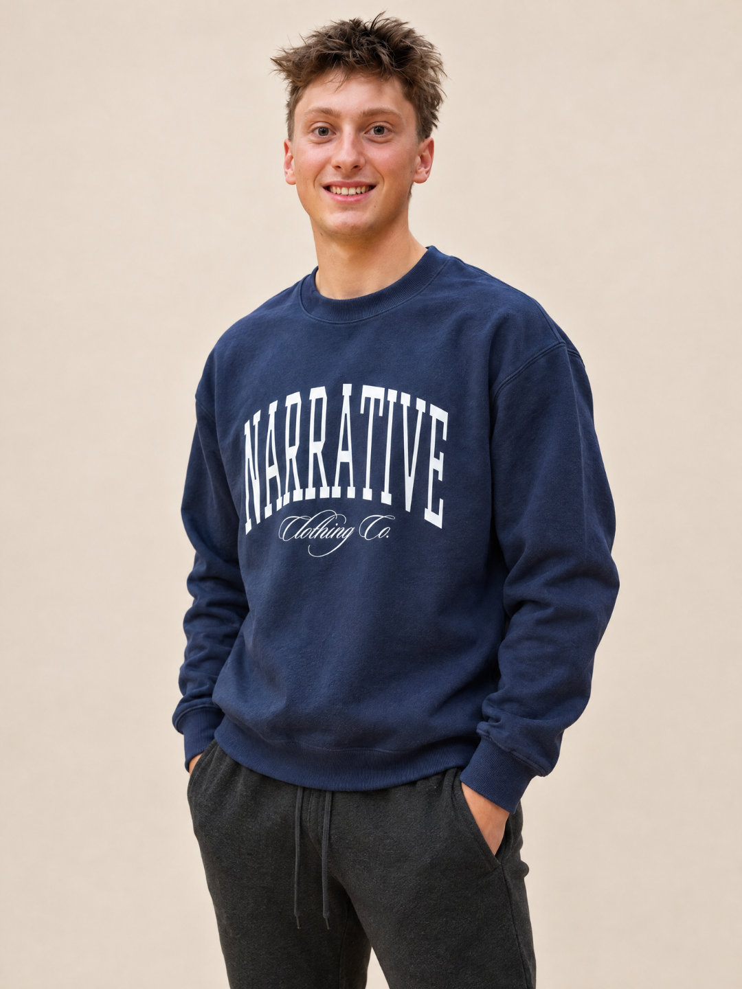 COLLEGE CREWNECK NAVY