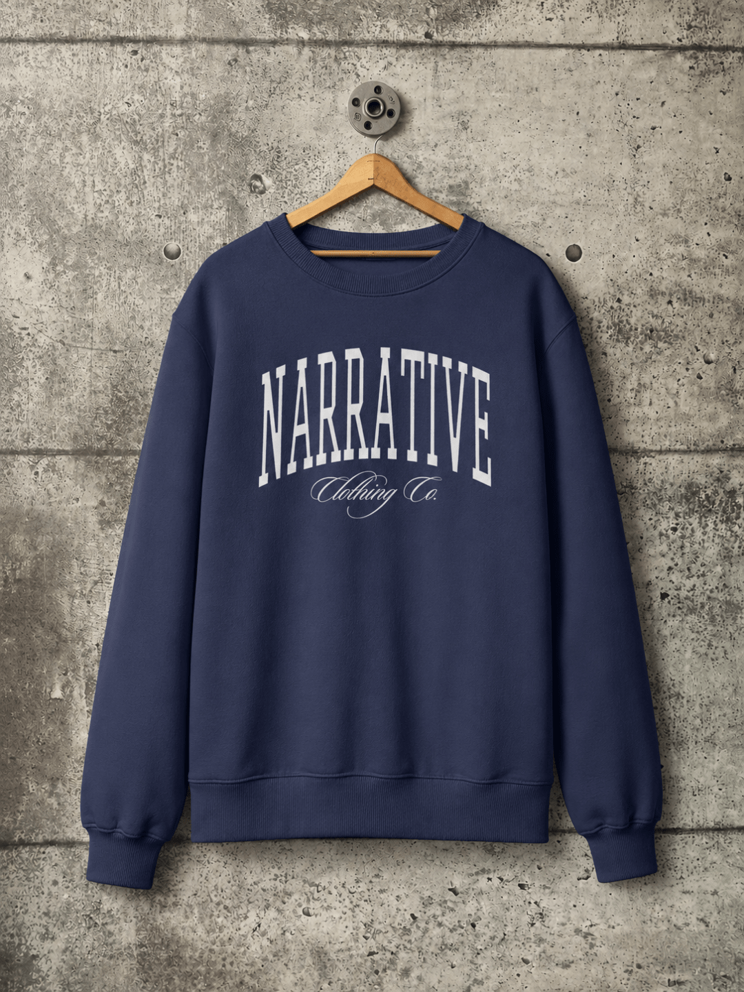 COLLEGE CREWNECK NAVY - NARRATIVE