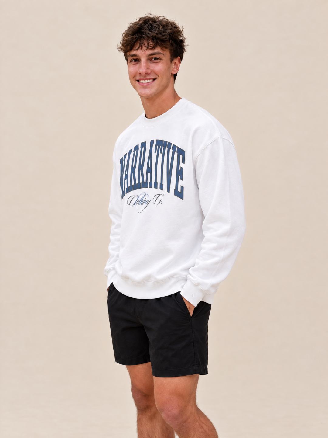 COLLEGE CREWNECK WHITE