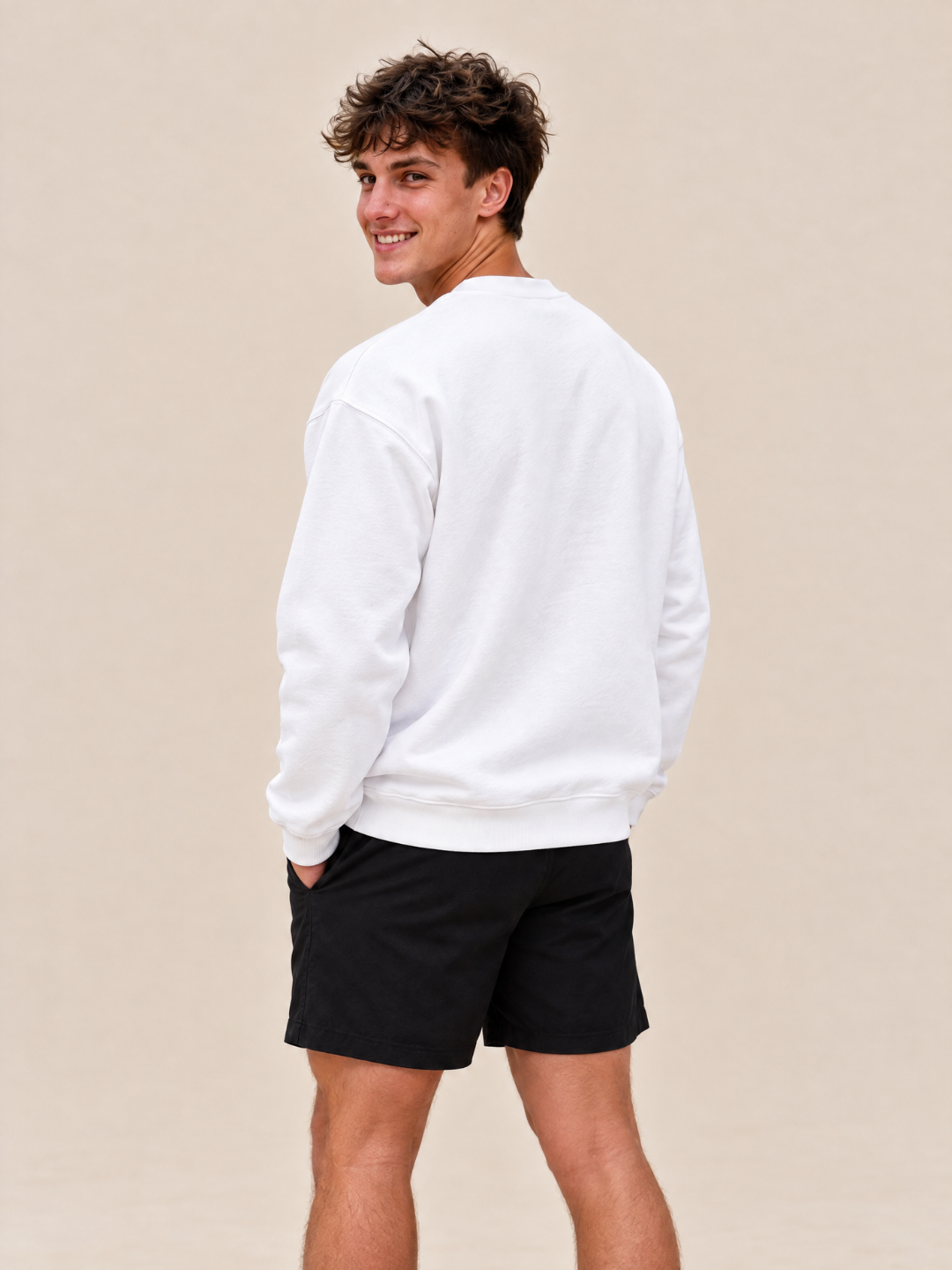 COLLEGE CREWNECK WHITE