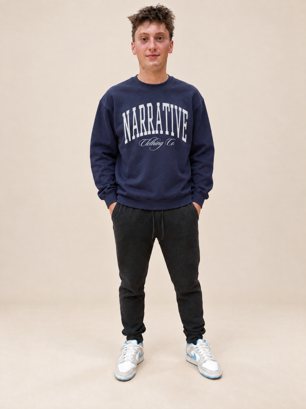 COLLEGE CREWNECK NAVY