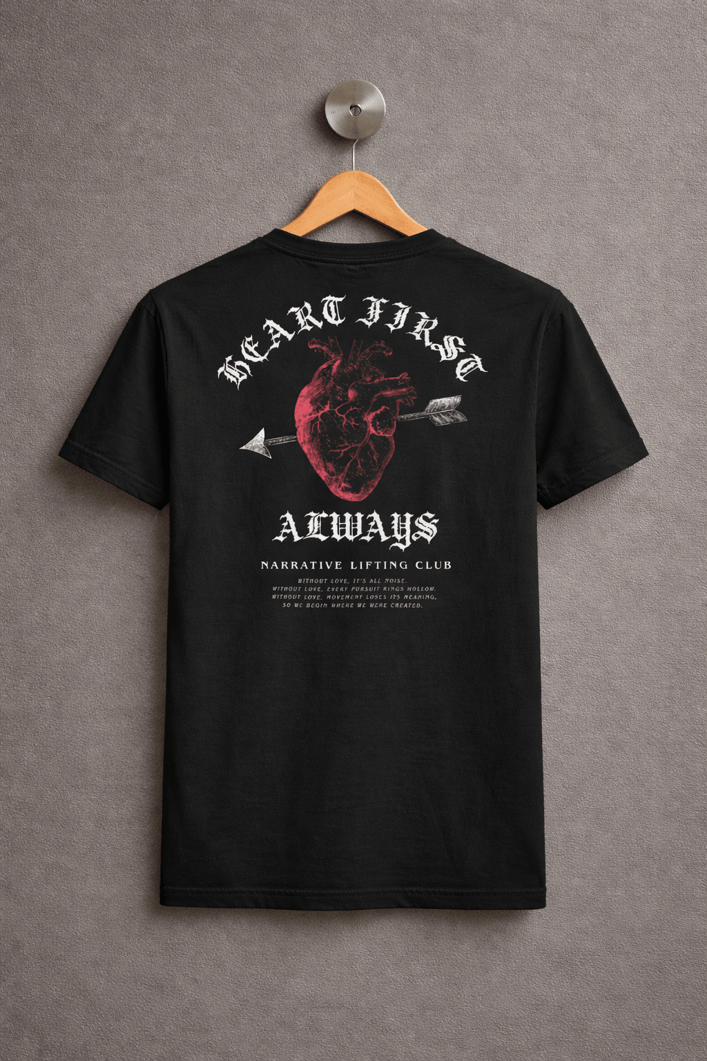CLASSIC BLACK HEART FIRST T - SHIRT - NARRATIVE