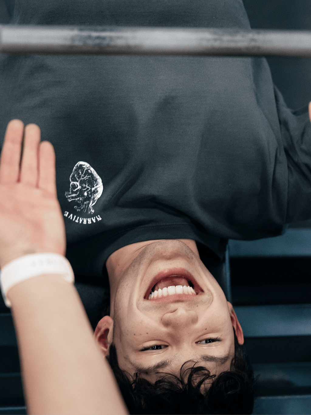 CHARCOAL GREY HEART FIRST T - SHIRT - NARRATIVE